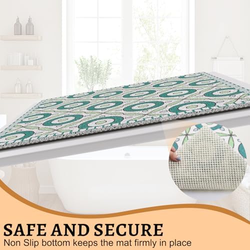 Square Shower Stall Mat Non Slip, 31x31 Inch Extra Large Loofah Shower Mats - Image 3
