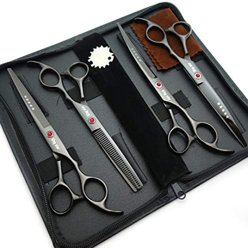 7.0in Titanium Professional dog Grooming Scissors set, Straight & Thinning & - Image 2