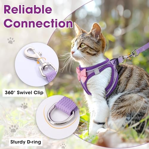 Cat Vest Harness and Leash Set, Escape Proof Kitten Harness Purple S - Image 6