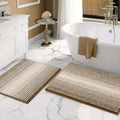 BSICPRO Bathroom Rugs Sets 2 Piece, Non Slip Boho Bath Mats, Petrified Oak by BSICPRO