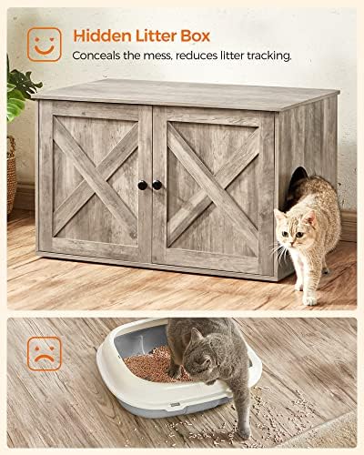 Feandrea Cat Litter Box Enclosure, End Table, 31.5 x 20.9 x 19.7 Inches - Image 6