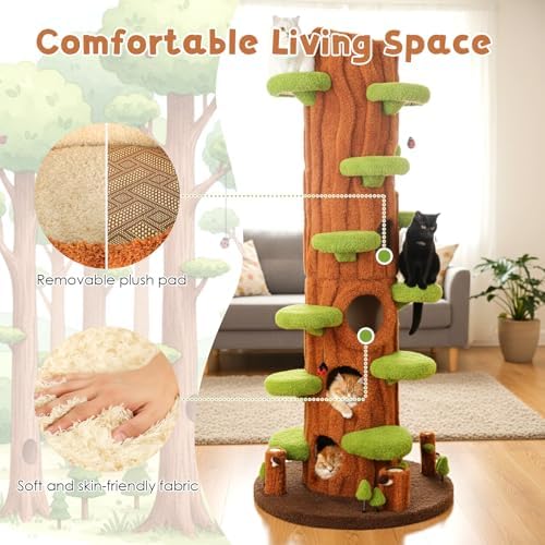 NUNU LAB 90.5-Inch Tall Cat Tree Cats Condo - Image 5