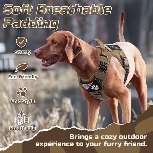 rabbitgoo Tactical Dog Harness for Small, No Pull Military Service Vest - Image 3