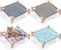 Mixweer 4 Pcs Cat Hammock Bed, Wooden Eleveted Dog Bed Outdoor by Mixweer