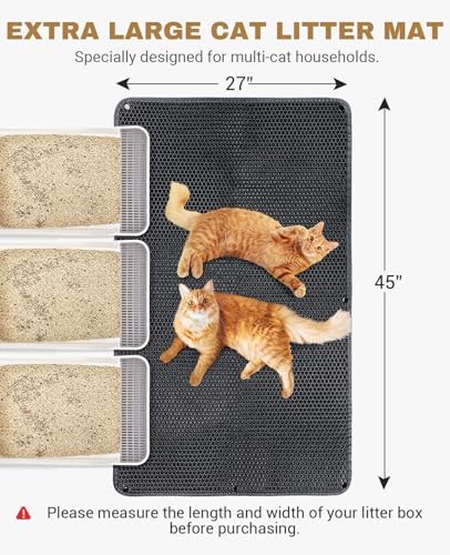 Fostanfly Cat Litter Mat, Machine Washable, Extra Large XL 45"x27" - Image 2