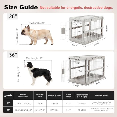 ZOMISIA 36" L Collapsible Dog Crate - Image 3