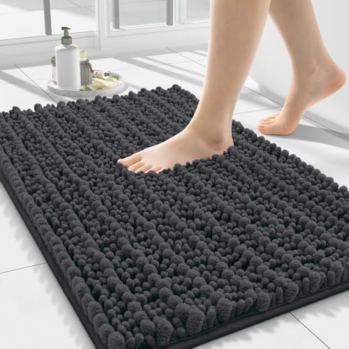 Smiry Bathroom Rugs 24X16, Extra Soft Rubber Backing Chenille Bath Mats by Smiry