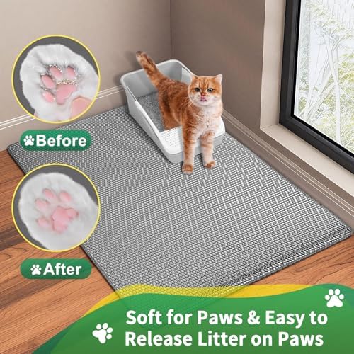 GRELY 35''X 25'' Large Litter Mat, 2 Layer Cat Litter Mat Litter Trapping Mat - Image 5