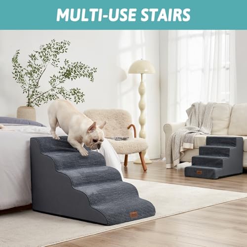 COZY KISS Wide Dog Stair for Small Dog 22.6" H, 5 Step Pet Ramp for Bed - Image 6