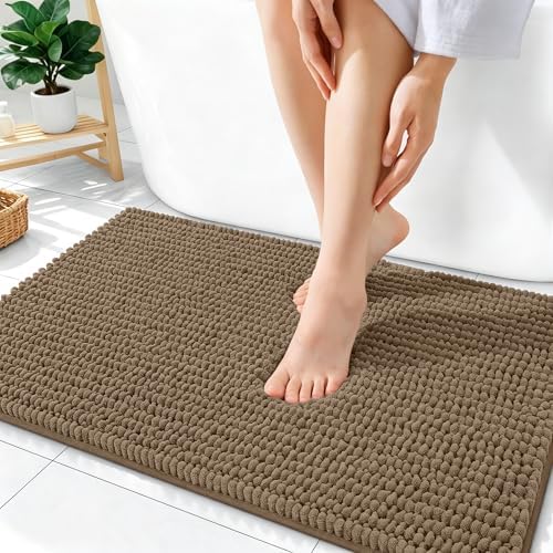 OLANLY Thick Chenille Bathroom Rugs 36x24, Soft Absorbent Bath Mat by OLANLY