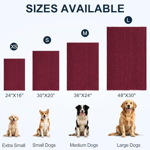 Smiry Dog Door Mat for Muddy Paws 36x24, Ultra Absorbent Chenille Doormat - Image 2