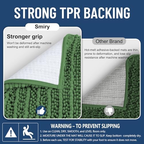 Smiry Bathroom Rugs 24X16, Extra Soft Rubber Backing Chenille Bath Mats - Image 3