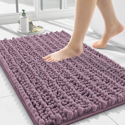 Smiry Bathroom Rugs 24X16, Extra Soft Rubber Backing Chenille Bath Mats by Smiry