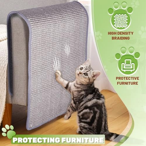 Uranshin Natural Sisal Cat Wall Climbing Carpet, Wall Scratcher Mat Pad - Image 5