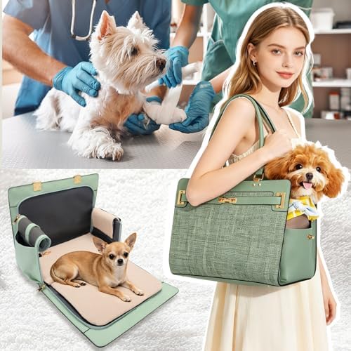 2-in-1 Stylish Dog Purse Carrier Soft-Sided Carriers Travel Tote Bag - Image 6