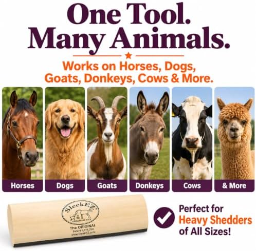 SleekEZ 10 Inch Horse Brush – Patented Horse Shedding Blade Made in USA - Image 5