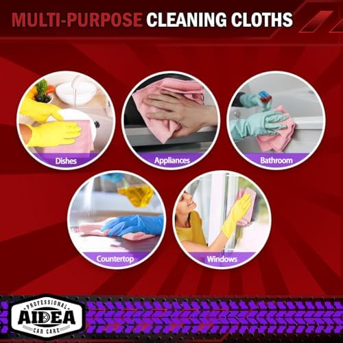 AIDEA Microfiber Cleaning Cloth Pink 10PK, Microfiber Towels 12×12" - Image 7
