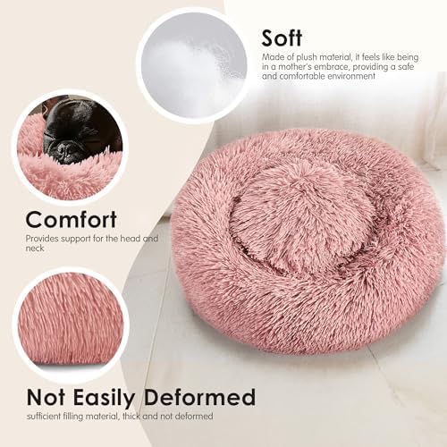 Dogs Bed for Small Dogs, Anti-Anxiety Washable Round Bed - Image 4