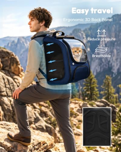 Pecute Cat Backpack Carrier, Large Space Cat Bubble Backpack - Image 3