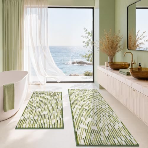 BSICPRO Bathroom Rugs Sets 2 Piece, Modern Bath Mat 20"x47"+20"x32" - Image 5