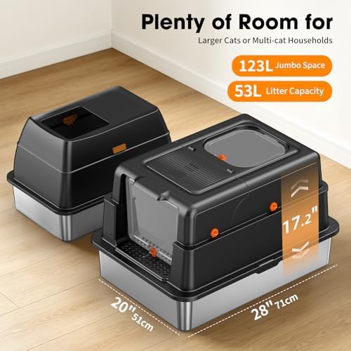 Stainless Steel Cat Litter Box – XXXL Cat Litter Tray - Image 3