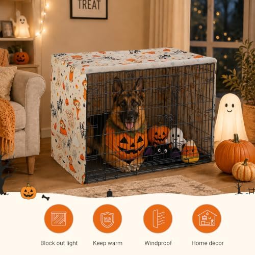 Explore Land Halloween Pattern Dog Crate Cover, 48 Inches - Image 6