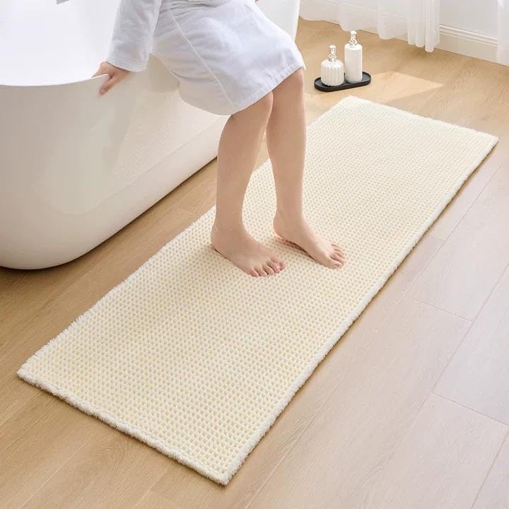 ILANGO Upgraded Waffle Bath Rug 24x54, Super Absorbent Non Slip Bath Mat by ILANGO