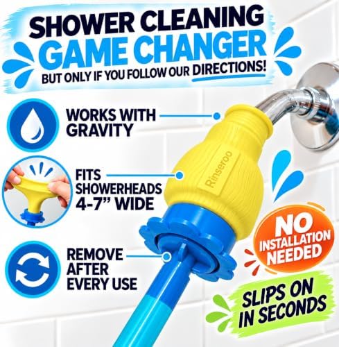 Rinseroo JUMBO Shower Cleaning Thing – Slip-On Handheld Hose Attachment - Image 5