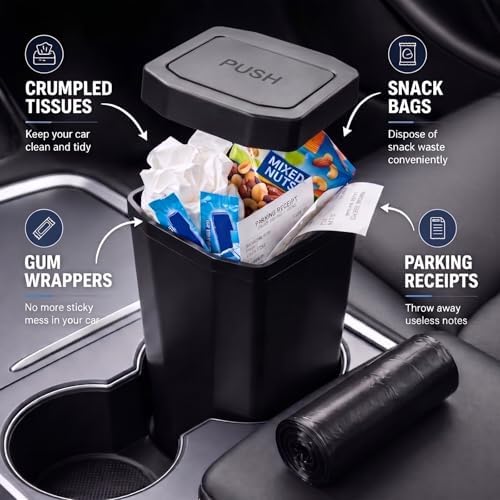 Car Trash Can, Leakproof Mini Cup Holder Car Garbage Can - Image 2