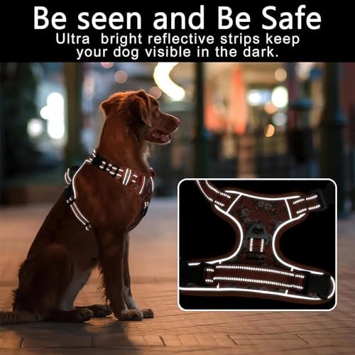 Timos Dog Harness Medium Sized, Quick Release 3 Buckles, Flower Orange - Image 5
