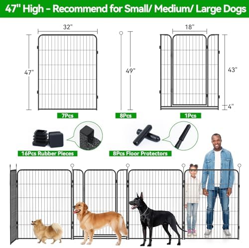 Kfvigoho Dog Playpen Outdoor Extra Wide 8 Panels Heavy Duty Dog Fence 47" - Image 3