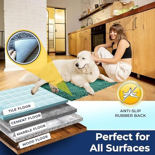 Muddy Mat Chenille Bathroom Rugs Quick Dry Microfiber Mats Non Slip Washable - Image 5
