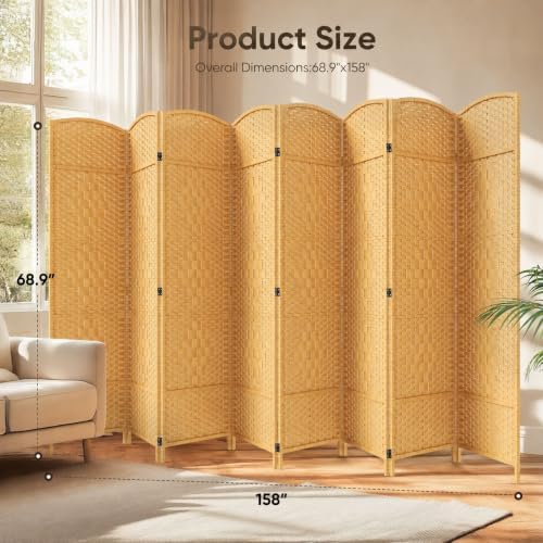 JOSTYLE 8 Panel Room Divider, Privacy Screen & Room Separation, Extra Wide - Image 2