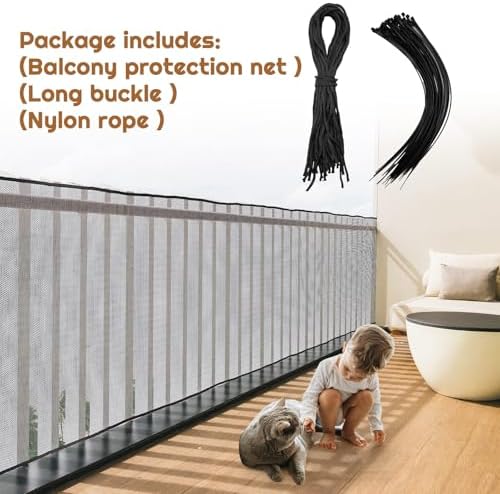 Hosuly Banister Guard Balcony Netting, 50 x 3 ft, 1 Set - Image 3