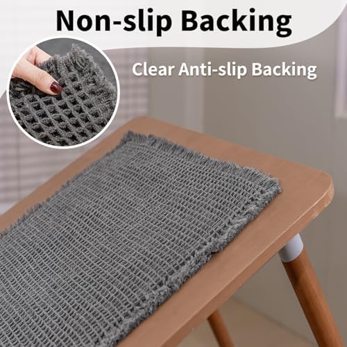 Long Bath Mat, Waffle Bathroom Runner Rug Non Slip Washable, 24 x 60 - Image 5