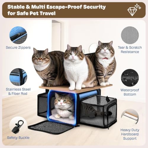Top and 2 Sides Expandable Cat Carrier 18x11x11 TSA Airline Approved - Image 5