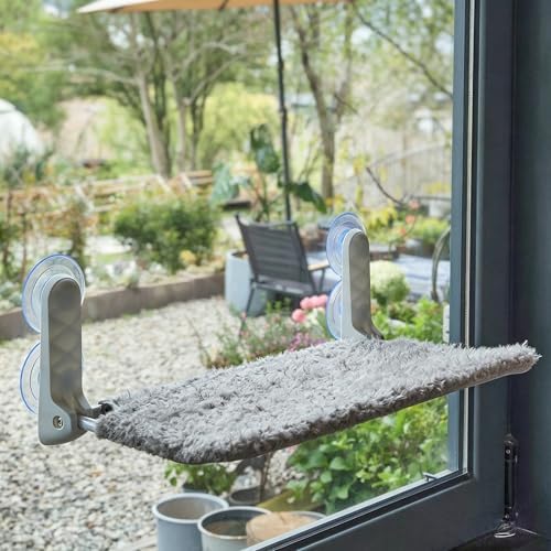 YUNIQUE Cat Window Perch, Upturned Edge Bracket, Portable Wall Hammock - Image 2