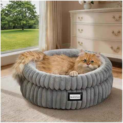 BALANCE Cat Bed Kitten Bed, Washable Round Cat Beds by BalancePet