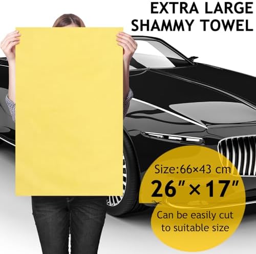 6 Pack Shammy Cloth for Car Drying 26”x17”, Absorbent Chamois Towel for Car - Image 2