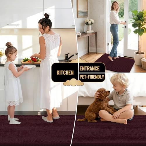 OLANLY Thick Chenille Bathroom Runner Rugs Mats 44x24 - Image 6