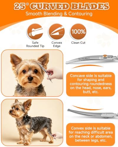Dog Grooming Scissors 7", Pet Curved Scissors, Dog scissors - Image 5
