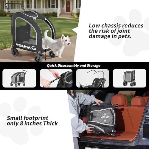 EchoSmile 4-Wheel Pet Stroller for Dogs & Cats - Image 7