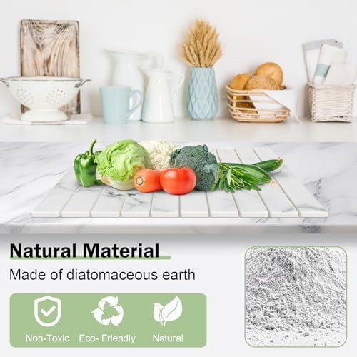 Stone Dish Drying Mat for Kitchen Counter, Versatile Stone Drying Mats for Cups - Image 3