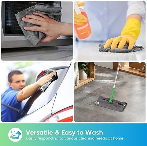 HOMEXCEL Grey Microfiber Cleaning Cloth, 24 Pack Cleaning Towels - Image 5