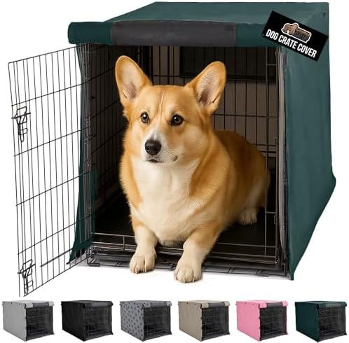 GORILLA GRIP Dog Crate Covers, Wire Kennel Topper, 30 in, Hunter Green by GorillaGrip
