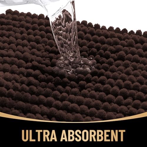 OLANLY Thick Chenille Large Bathroom Rugs 59x35, Absorbent Bath Mat - Image 3