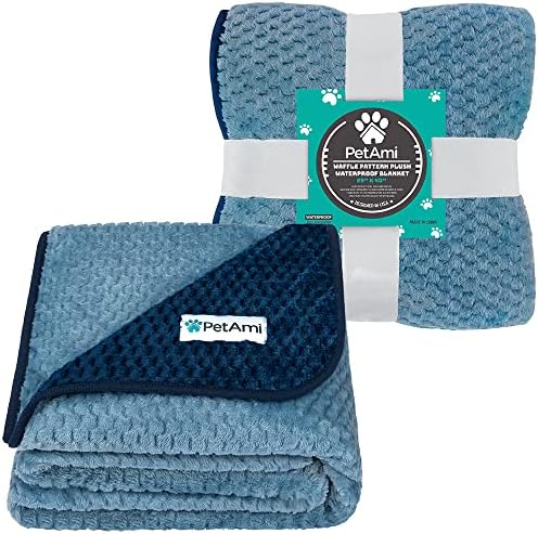 PetAmi Waterproof Dog Blanket, Leakproof Puppy Blanket, 29x40 Navy Blue - Image 2