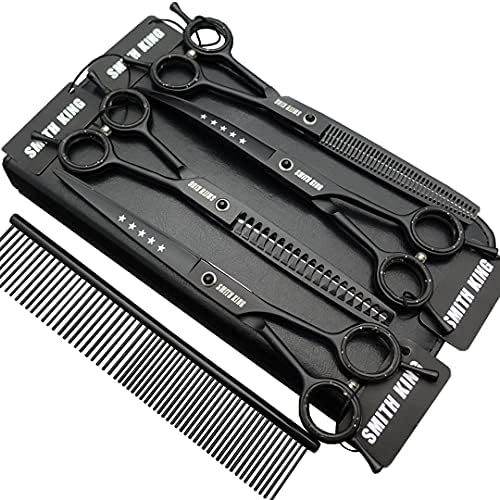 7.0 inches Professional Dog Grooming Scissors Set Straight & thinning & Curved by Smithking