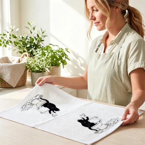 Hanamiya Na 2Pcs Funny cat Hand Towel - Image 6