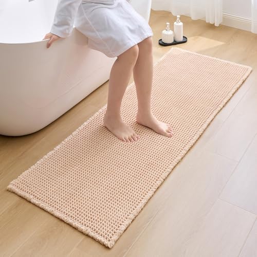 ILANGO Upgraded Waffle Bath Rug 24x54, Super Absorbent Non Slip Bath Mat by ILANGO